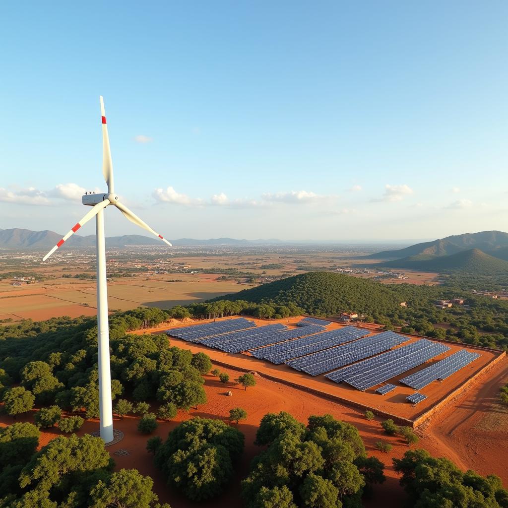 Renewable energy project in an African landscape