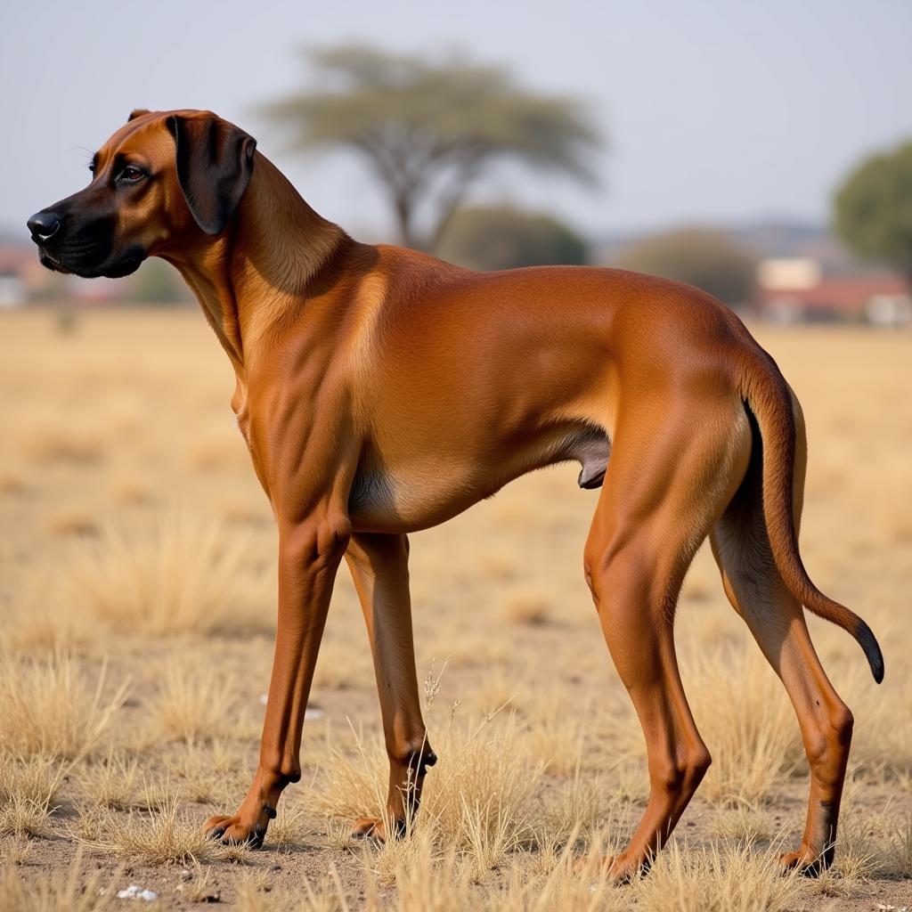 Rhodesian Ridgeback on the Hunt