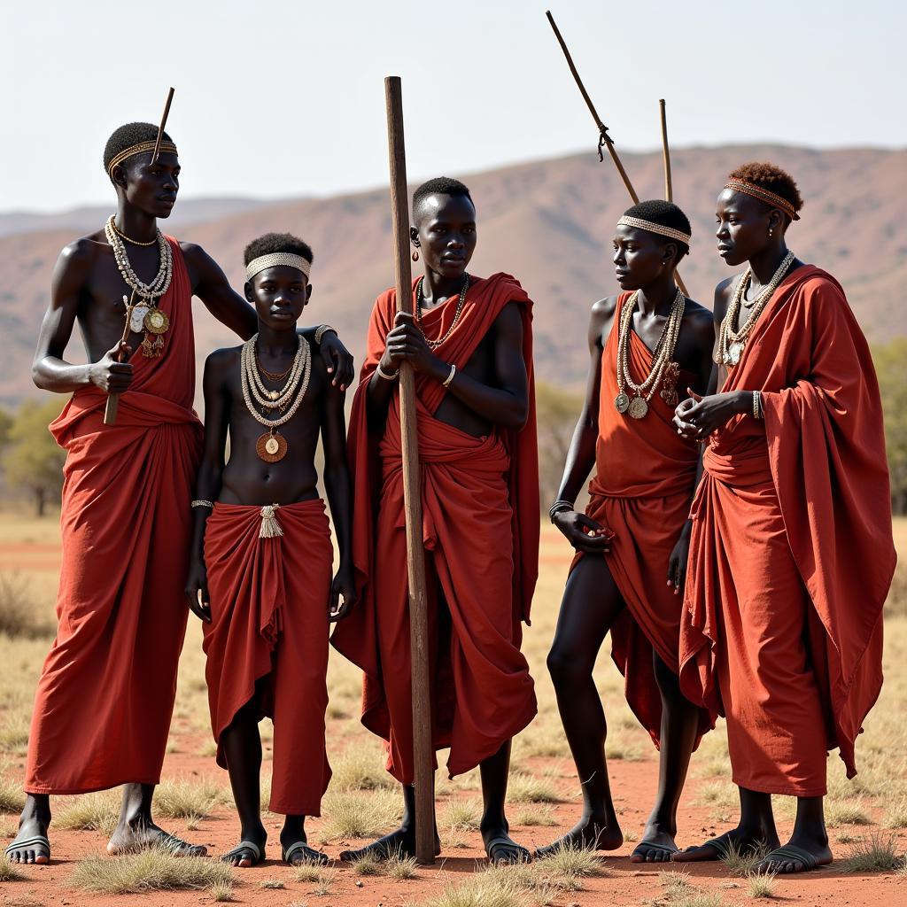 San People in the Kalahari Desert