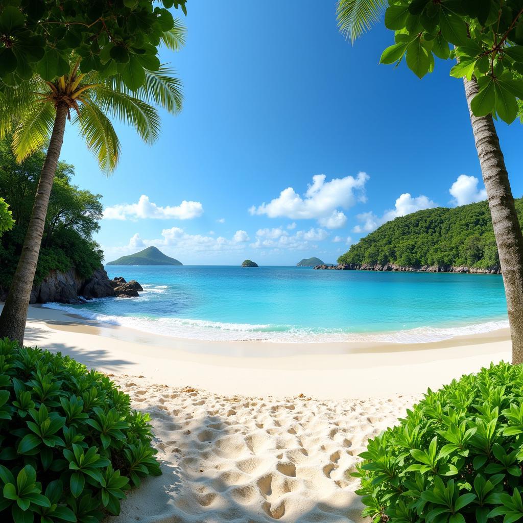 Beach scene in Sao Tome and Principe