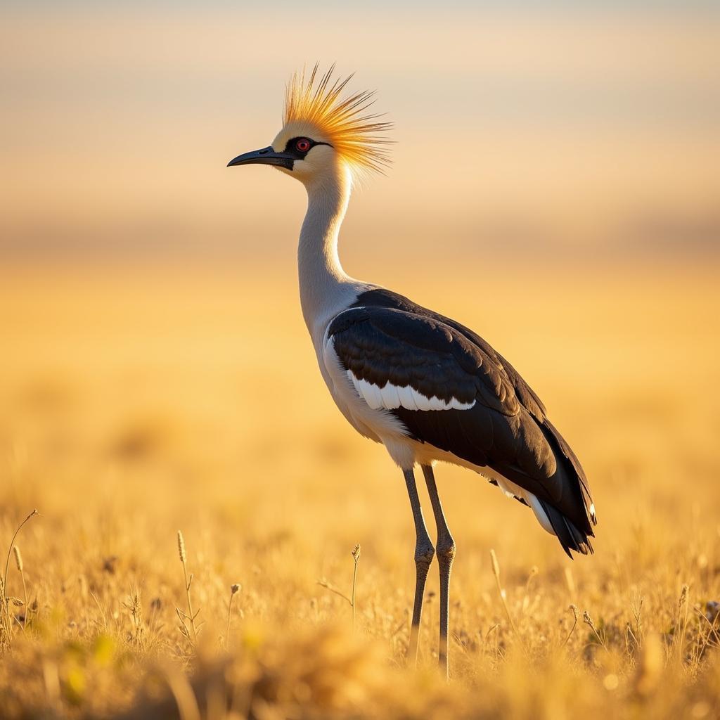 Secretarybird in the African Grasslands