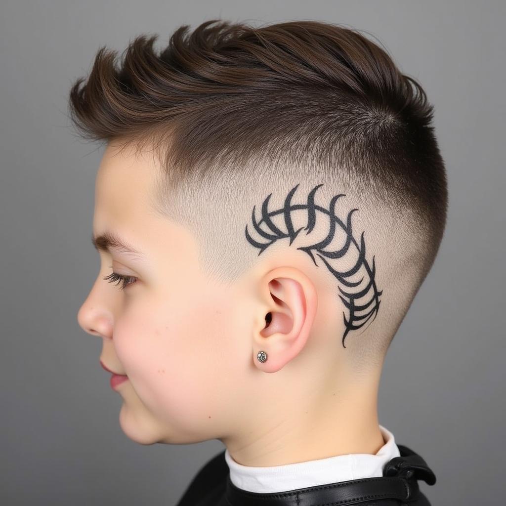 Short Tapered Hairstyle with Designs