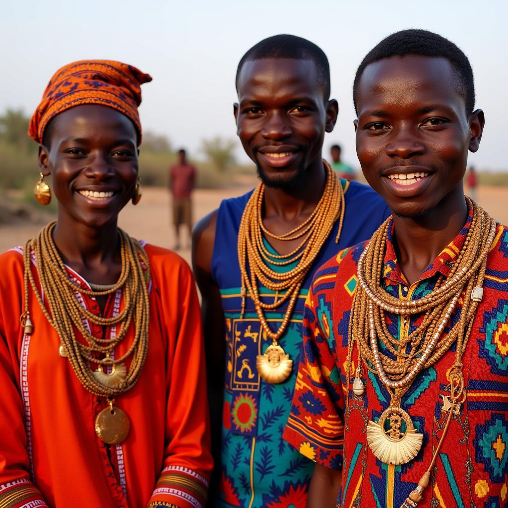 Siddi Tribe Members in Traditional Attire in Gujarat, India