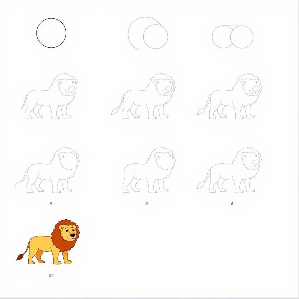 Simple Lion Drawing Tutorial