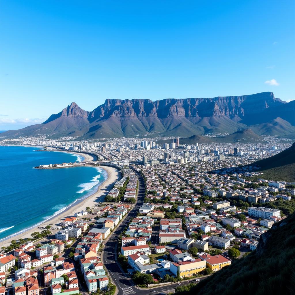 Cape Town, South Africa with Table Mountain