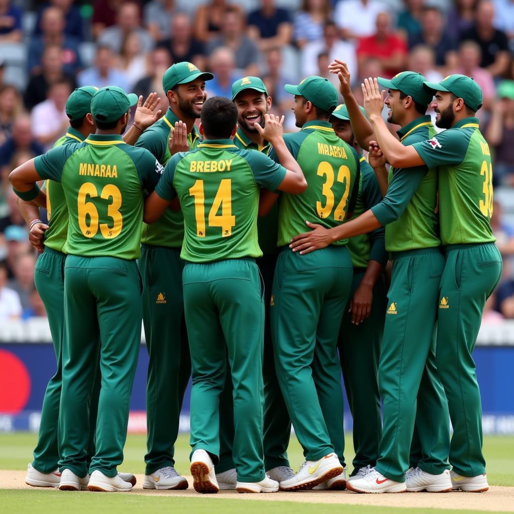 South Africa Cricket Team Celebrates Victory