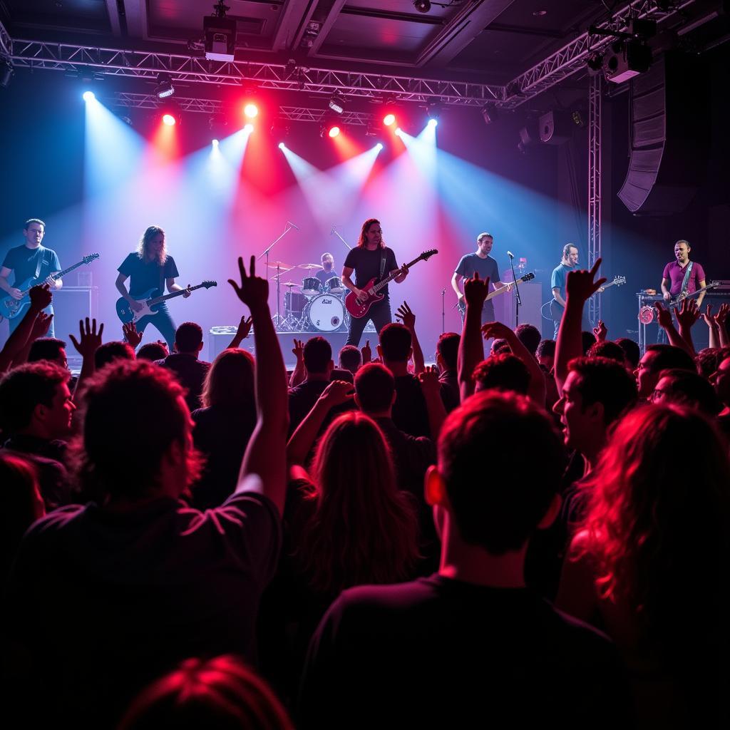 South African Heavy Metal band performing on stage with energetic crowd