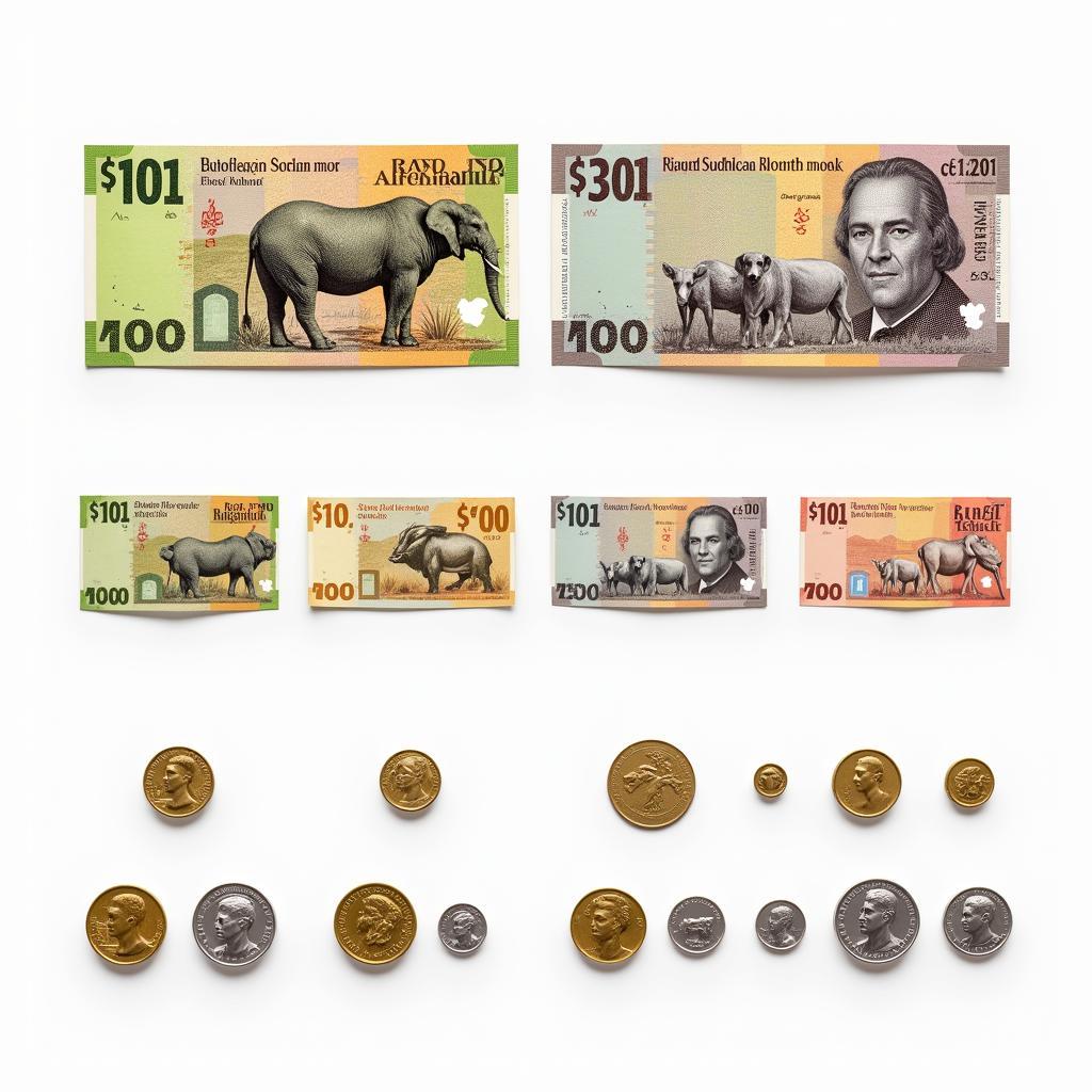 South African Rand Banknotes and Coins