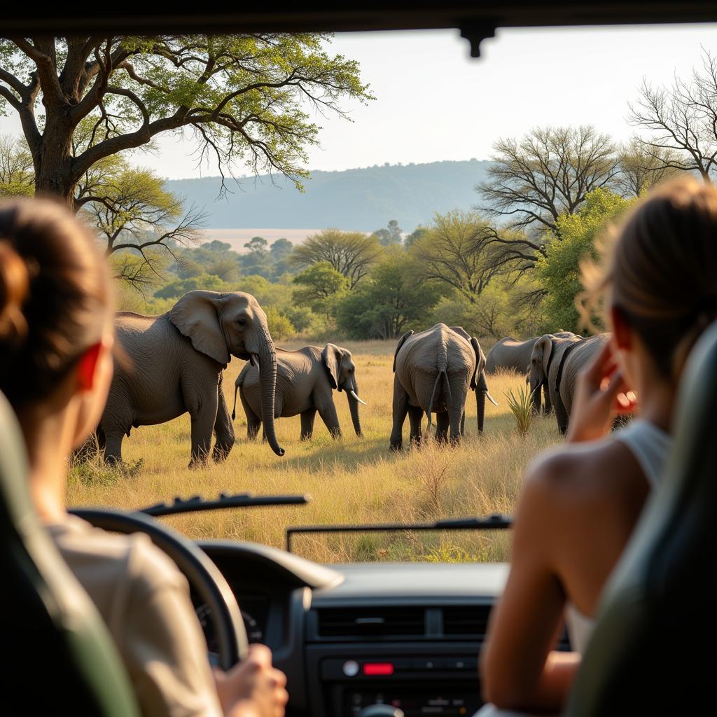 Close-up Encounter with African Wildlife on Safari