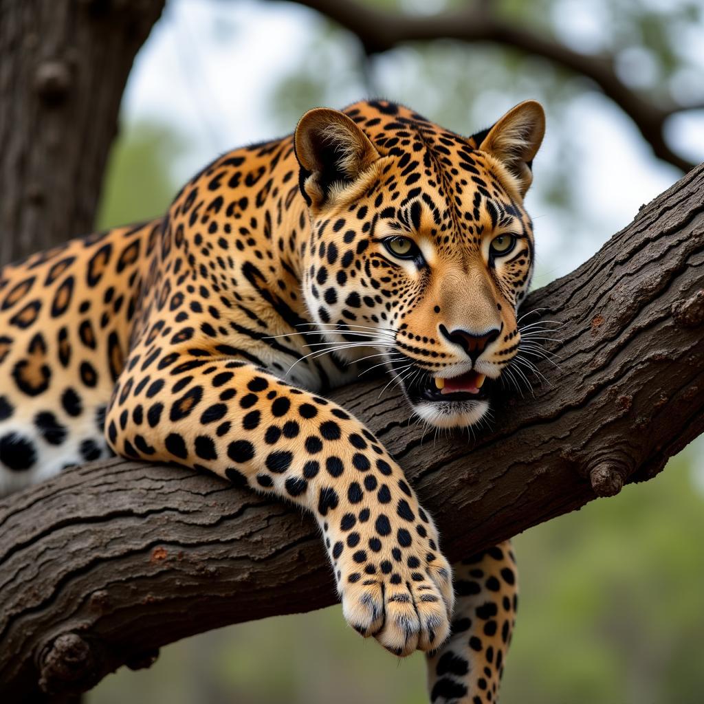 South African Wildlife Up Close: Leopard in Tree