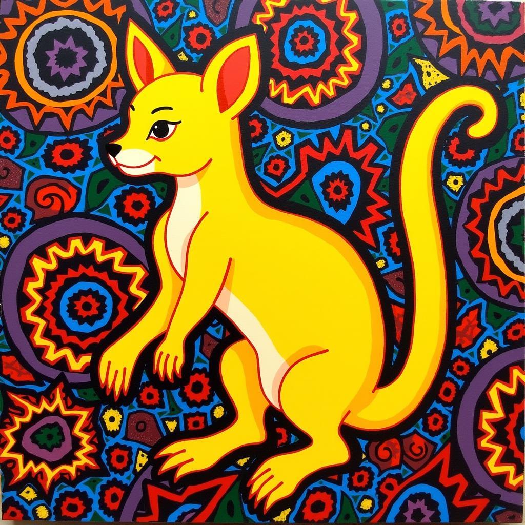 Stylized Mongoose Acrylic Painting