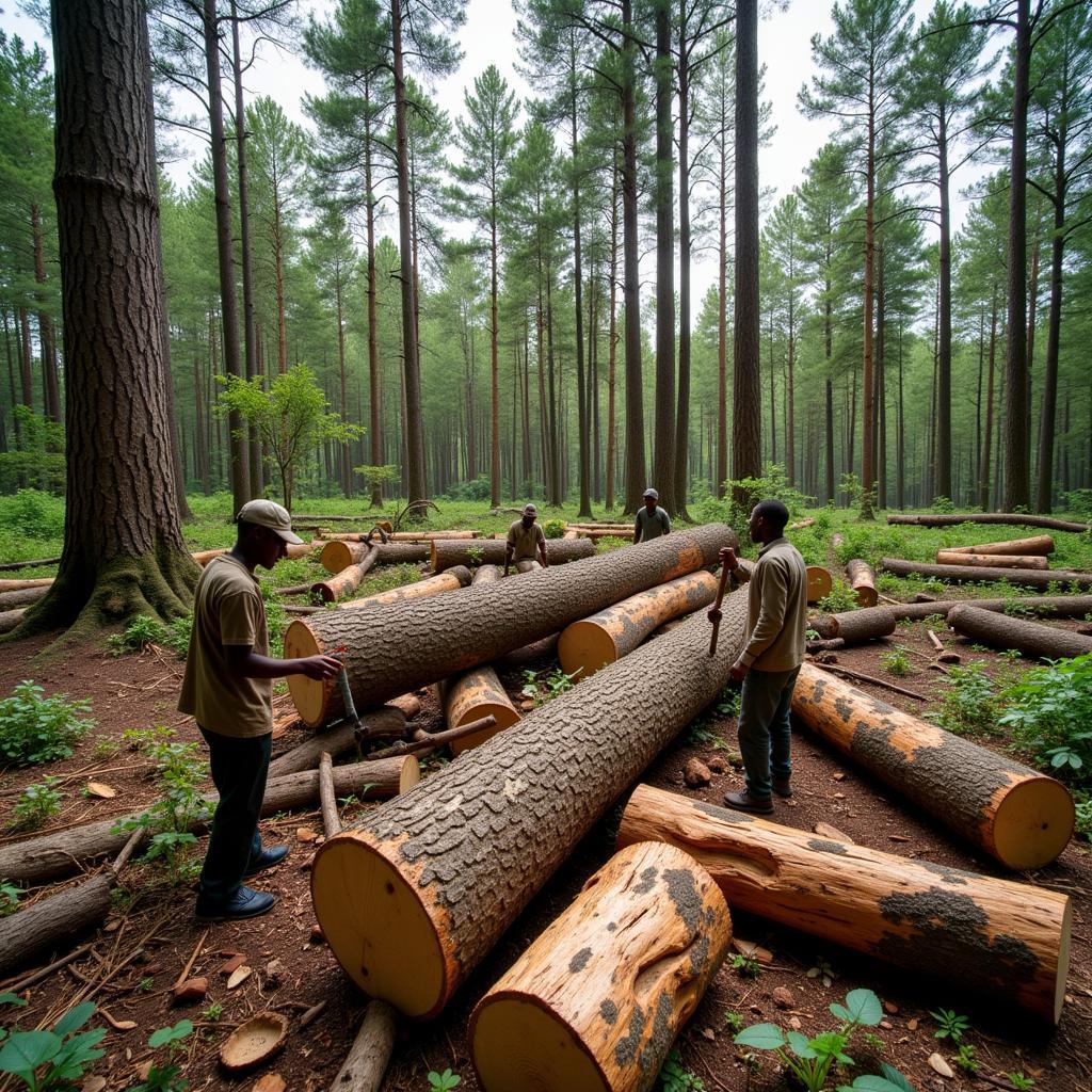 Sustainable harvesting of African hardwood