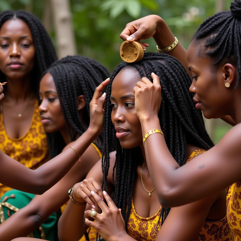 Traditional African Beauty Rituals Emphasizing Natural Ingredients and Community Bonding