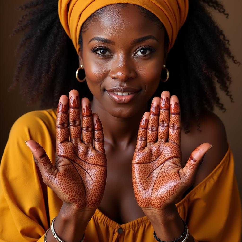 Traditional African Bride Makeup with Henna and Ochre