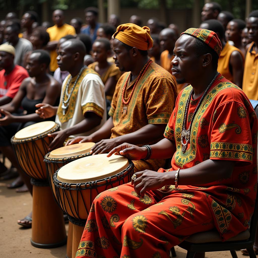 Traditional African music performance