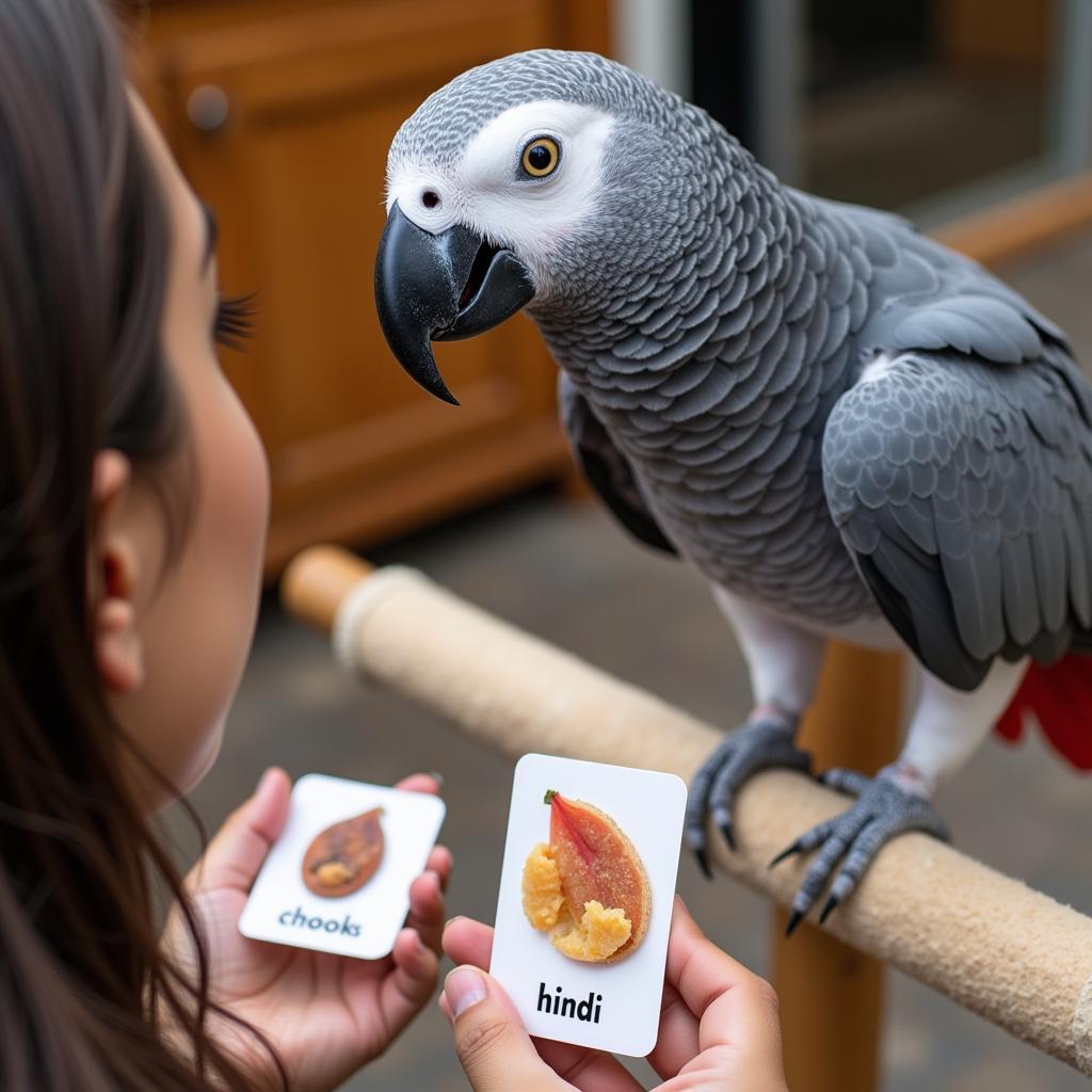 Training an African Grey Parrot to Speak Hindi