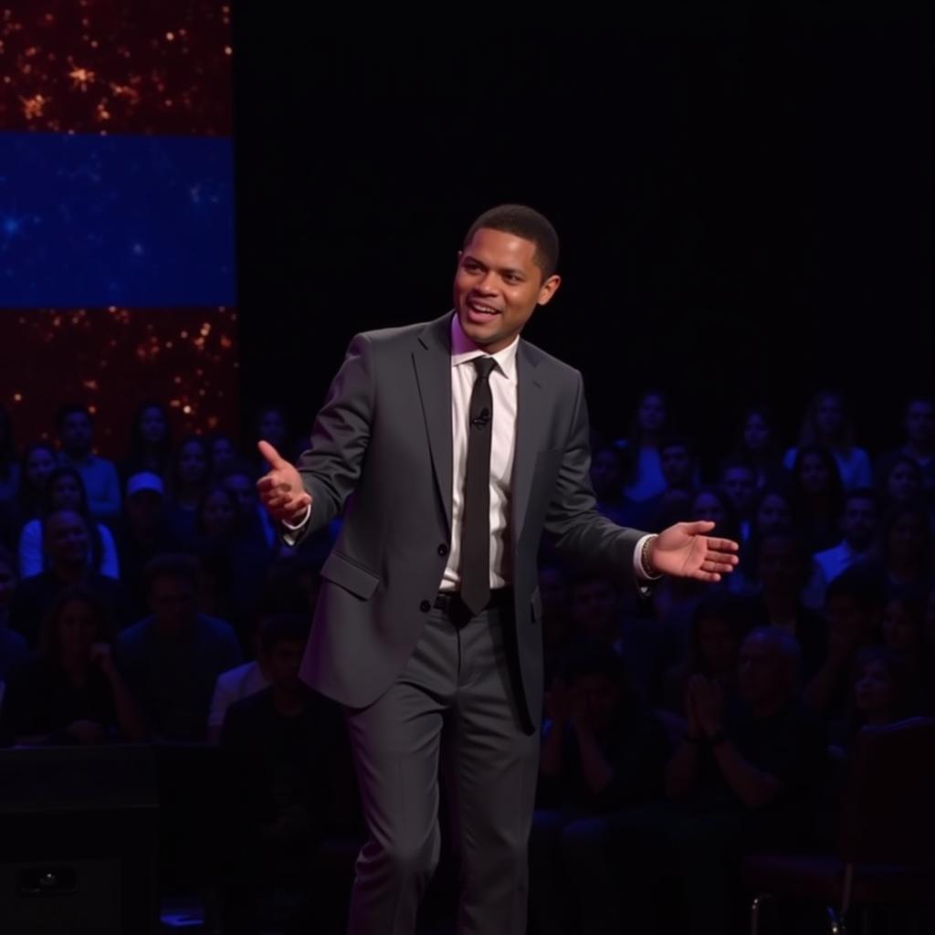 Trevor Noah performing stand-up comedy