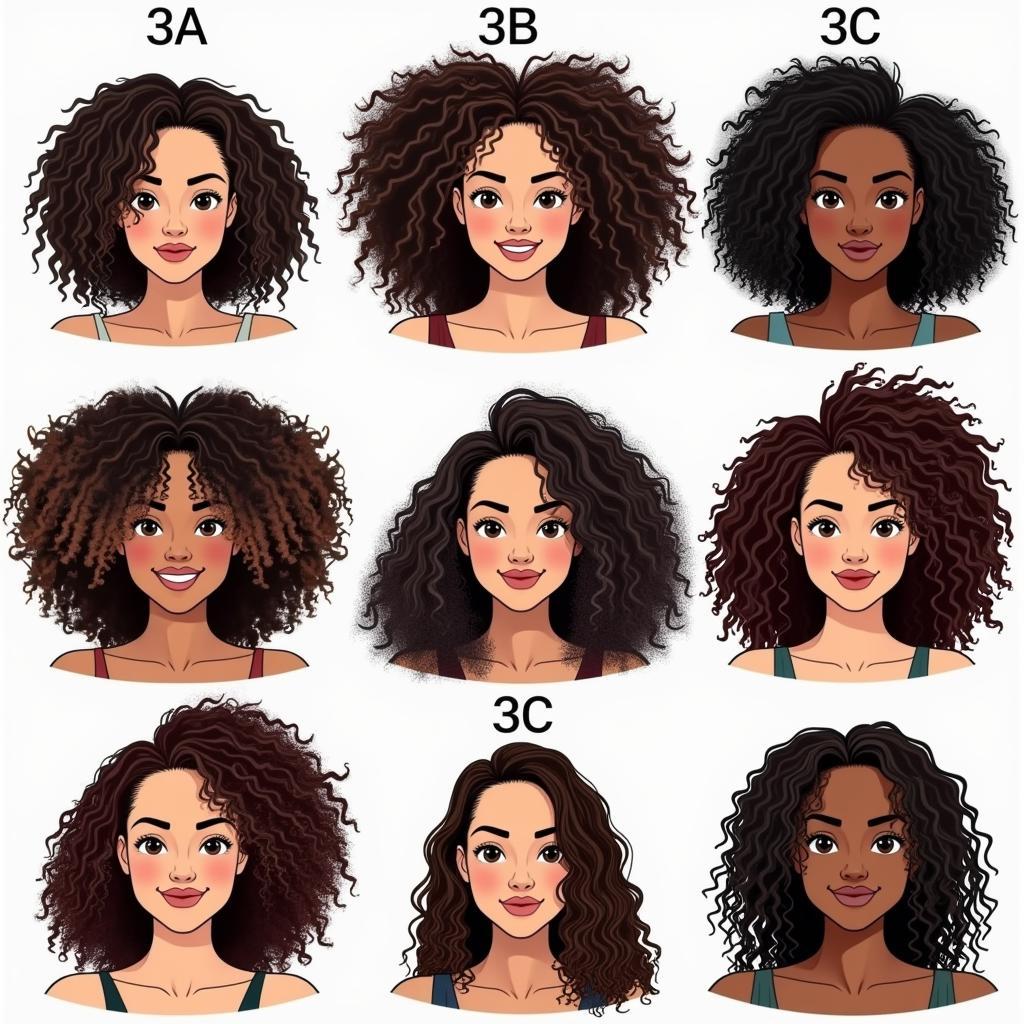 Examples of Type 3 Curly Hair