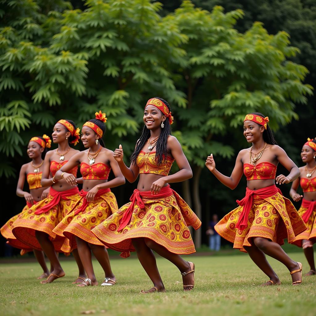 Ugandan Traditional Dancers Celebrating Heritage