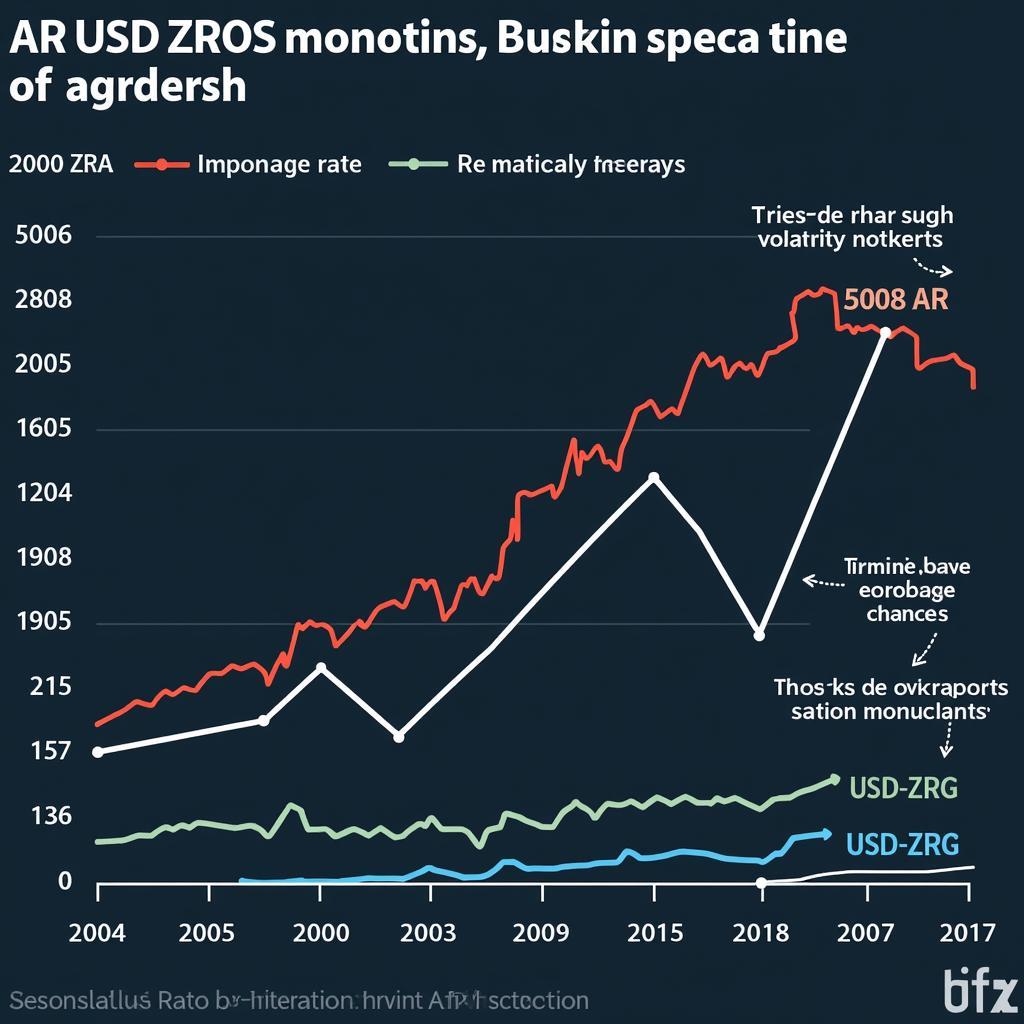 USD/ZAR Exchange Rate Graph over Time