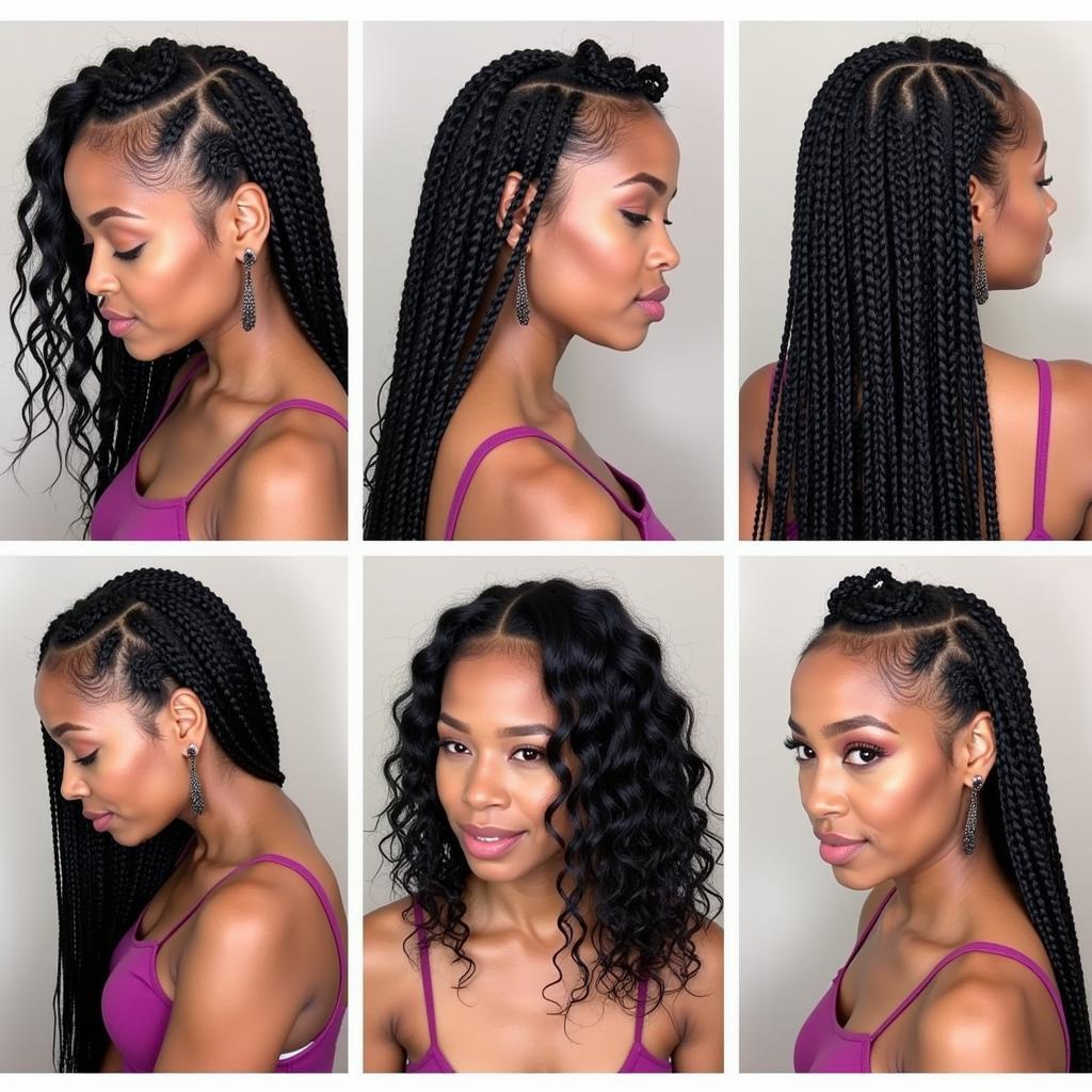 Variety of African Cornrow Braid Hairstyles