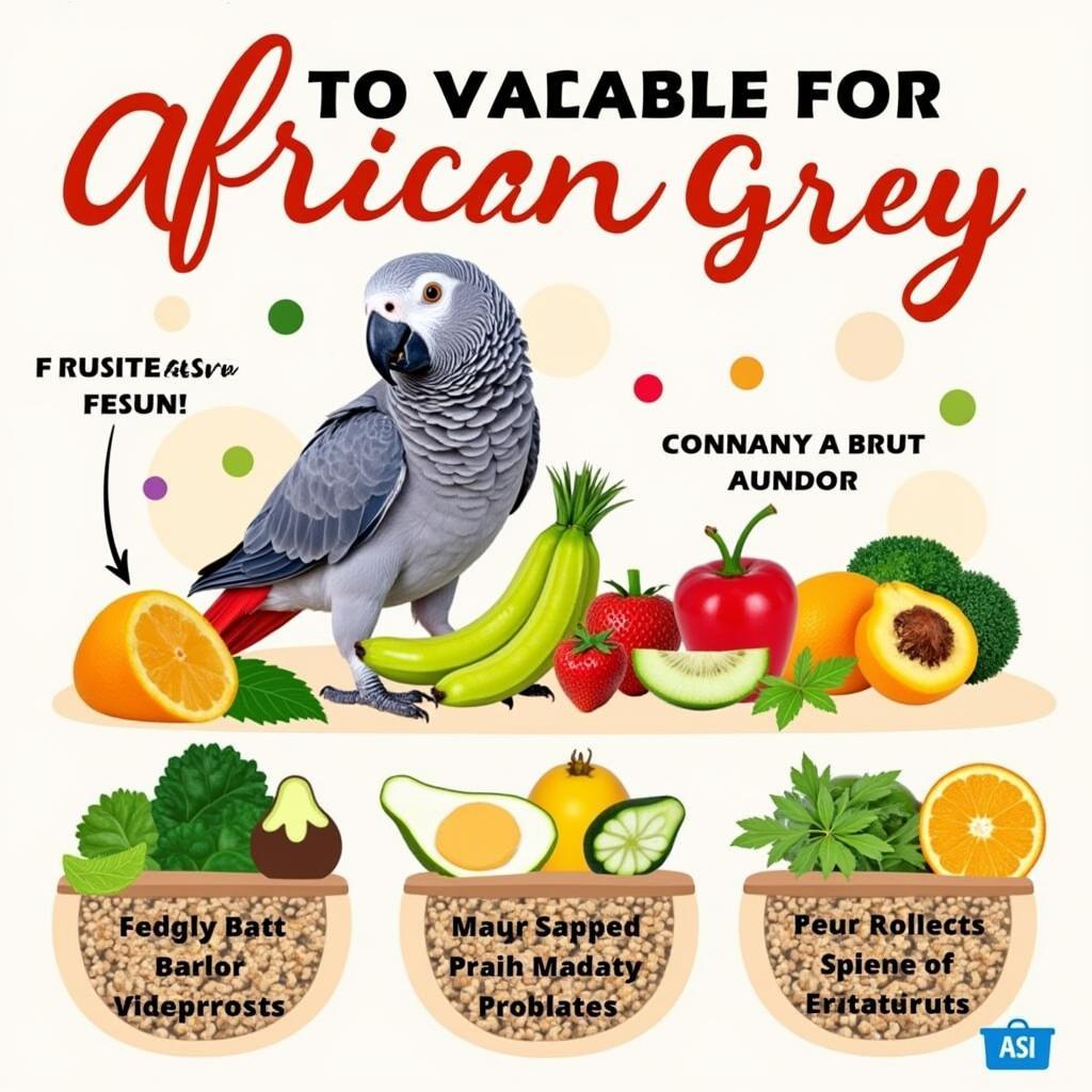 Variety of Healthy Foods for African Grey