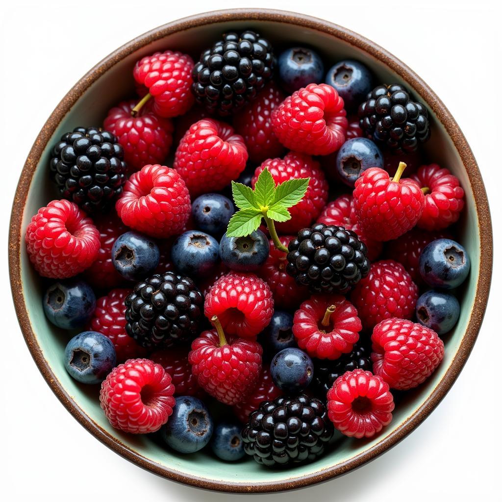 Various African Berries in a Bowl: A colorful display of various African berries in a bowl, showcasing their diversity and potential health benefits.