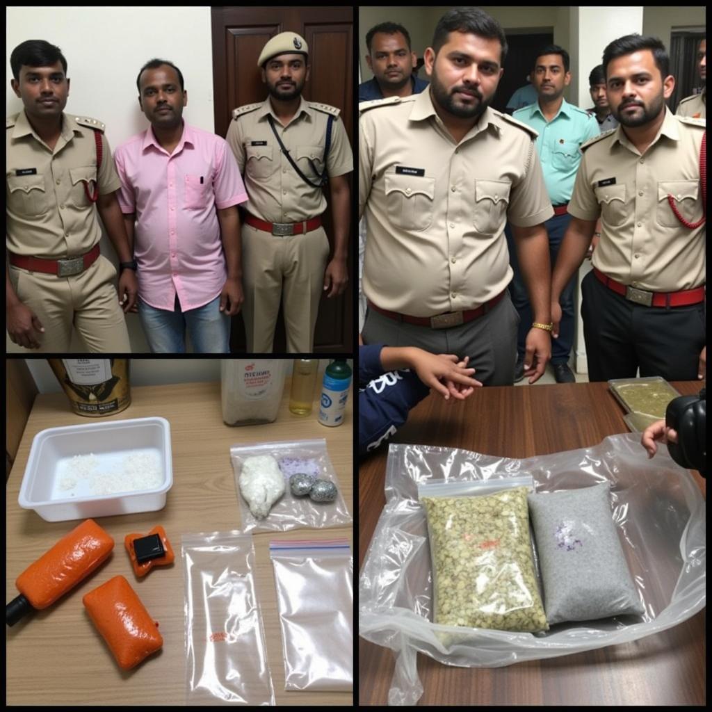 Vizag police conducting a drug bust involving African nationals