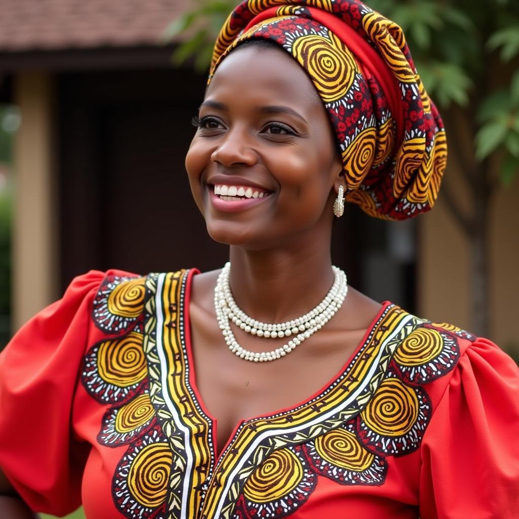 West African Dance Dress with Vibrant Patterns