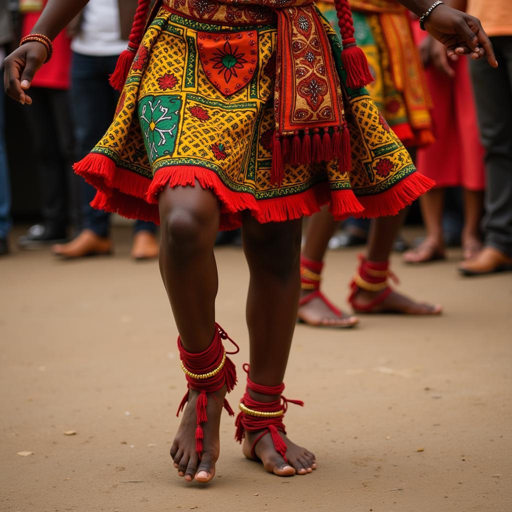 West African dancer with traditional anklets