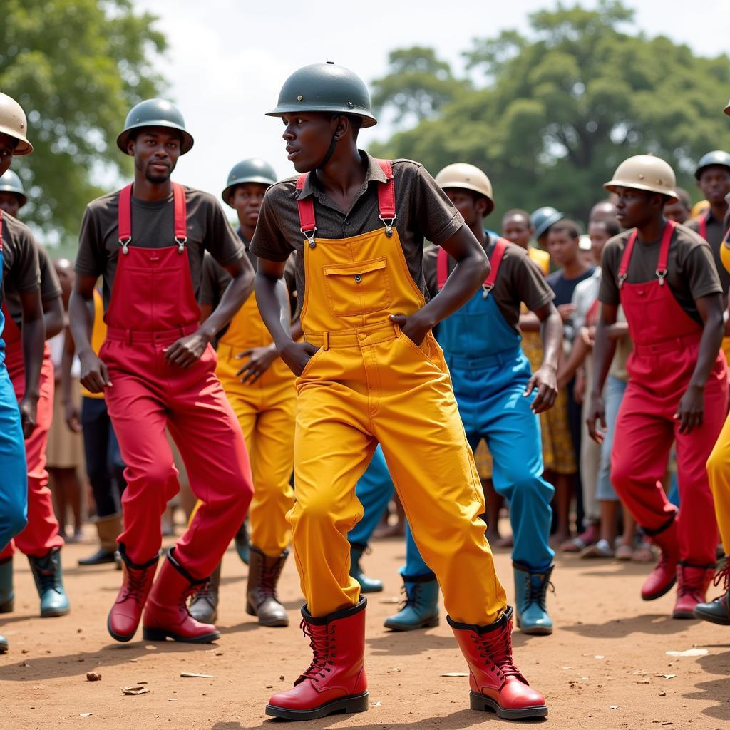 West African Gumboot Dancers in Action