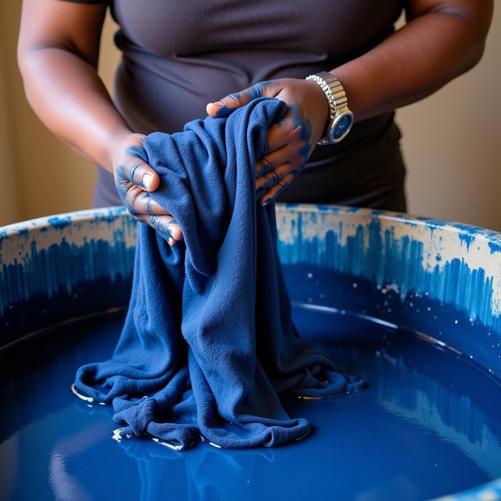 West African Indigo Dyeing Process