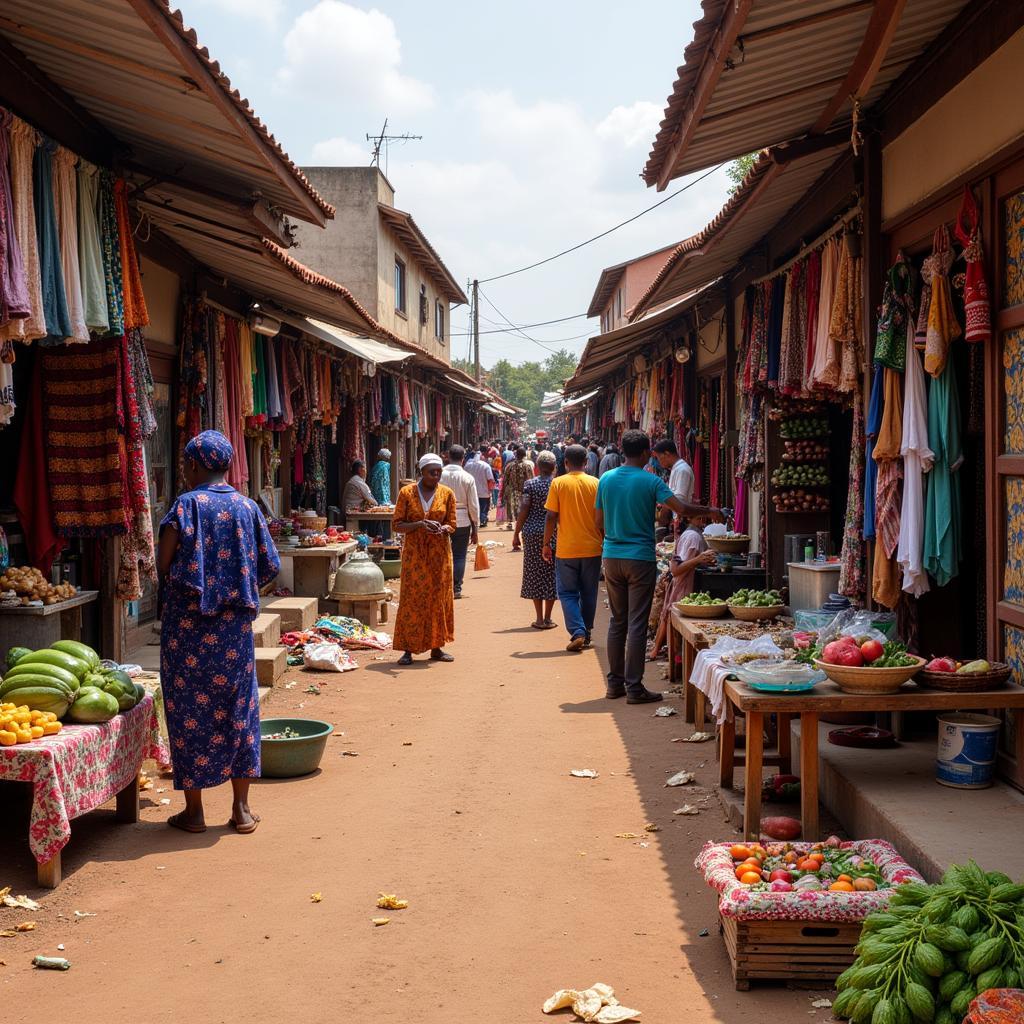 Vibrant West African Market Scene