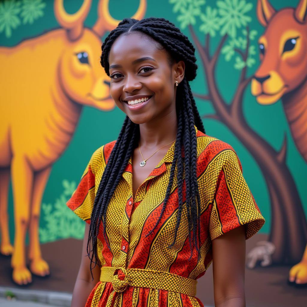 White Girl in African-Inspired Clothing