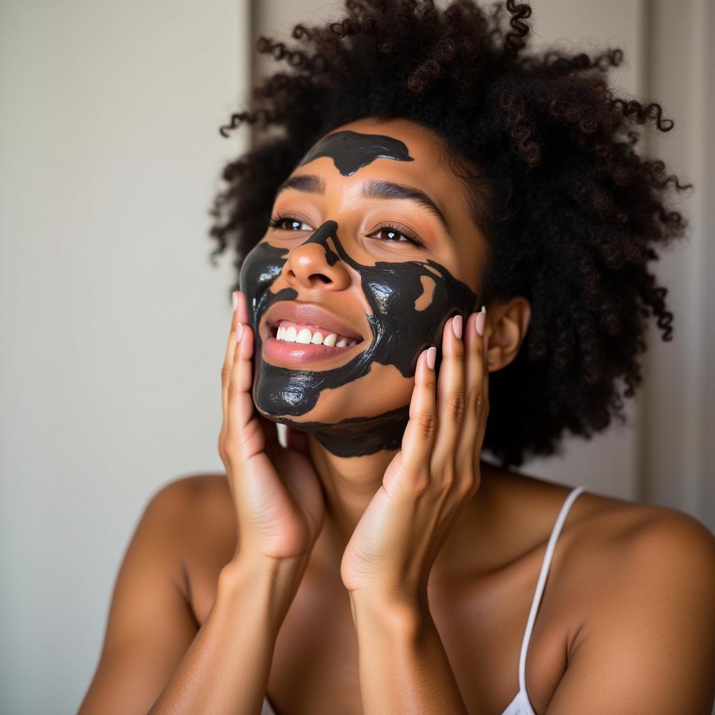 Woman Using African Black Soap