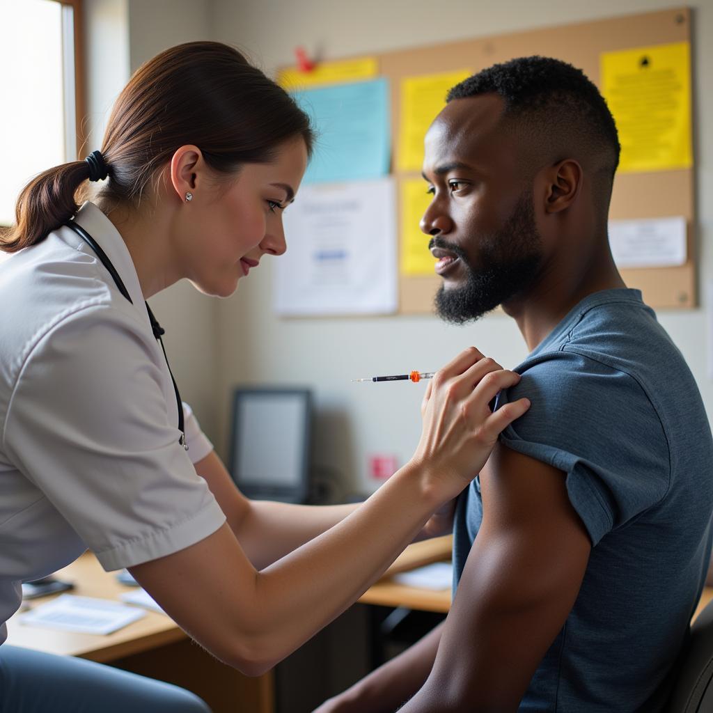 Receiving the Yellow Fever Vaccine