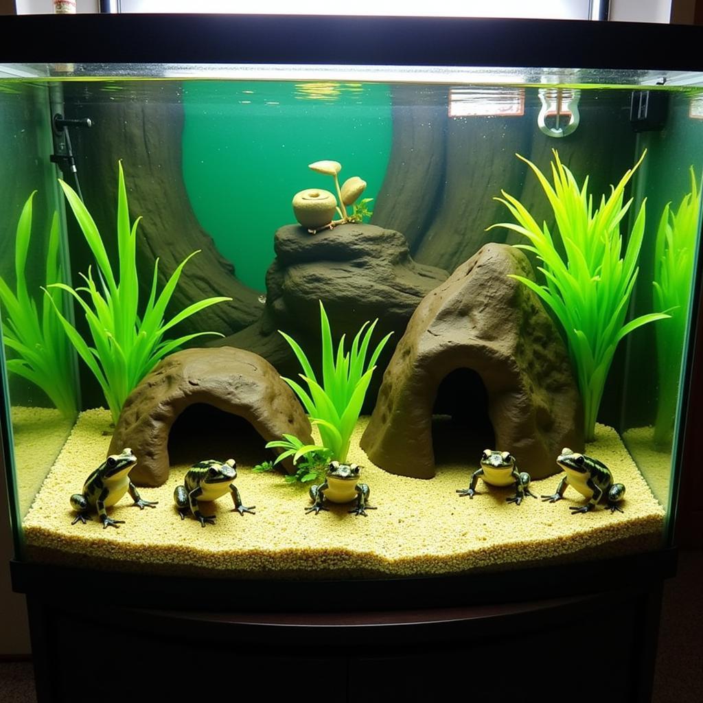 A 10-gallon African Dwarf Frog Tank