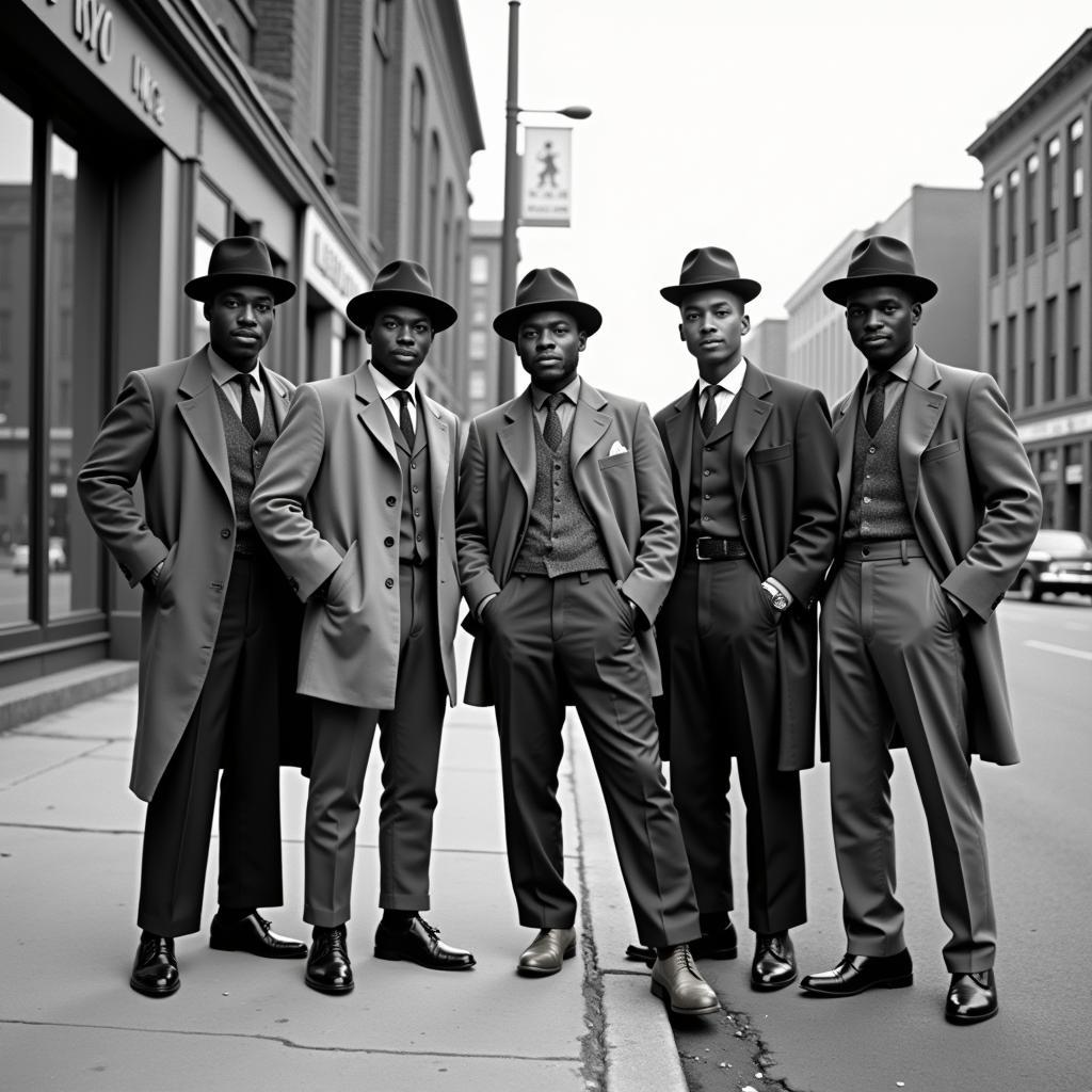 1950s African American Men in Zoot Suit Inspired Clothing