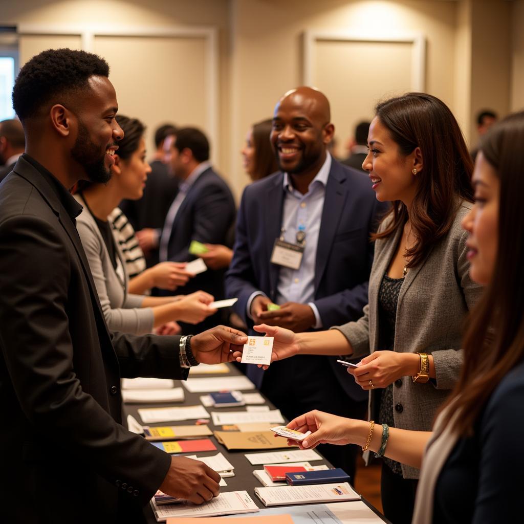 African American business owners networking at an AACCCF event