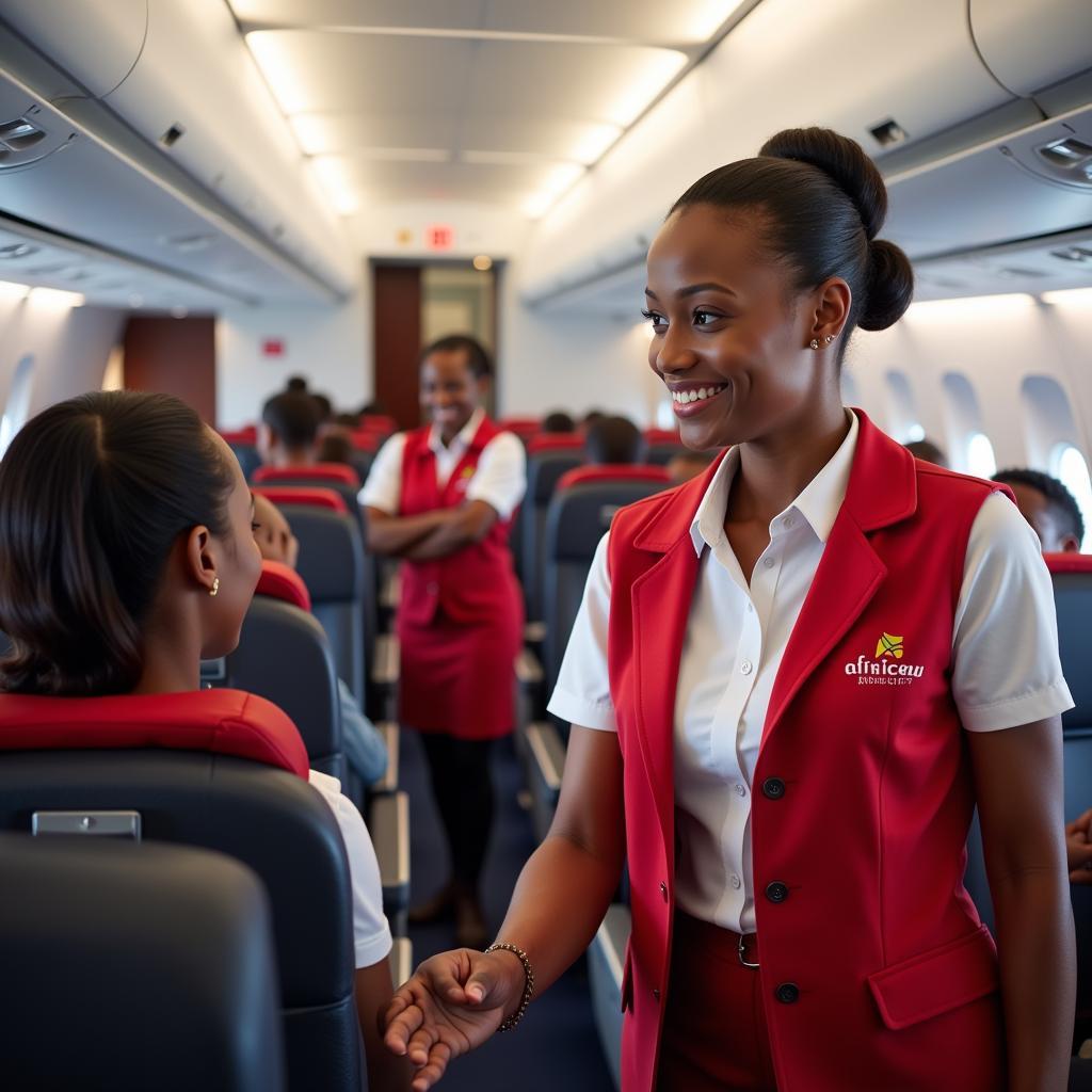 African Airlink cabin crew offering exceptional service