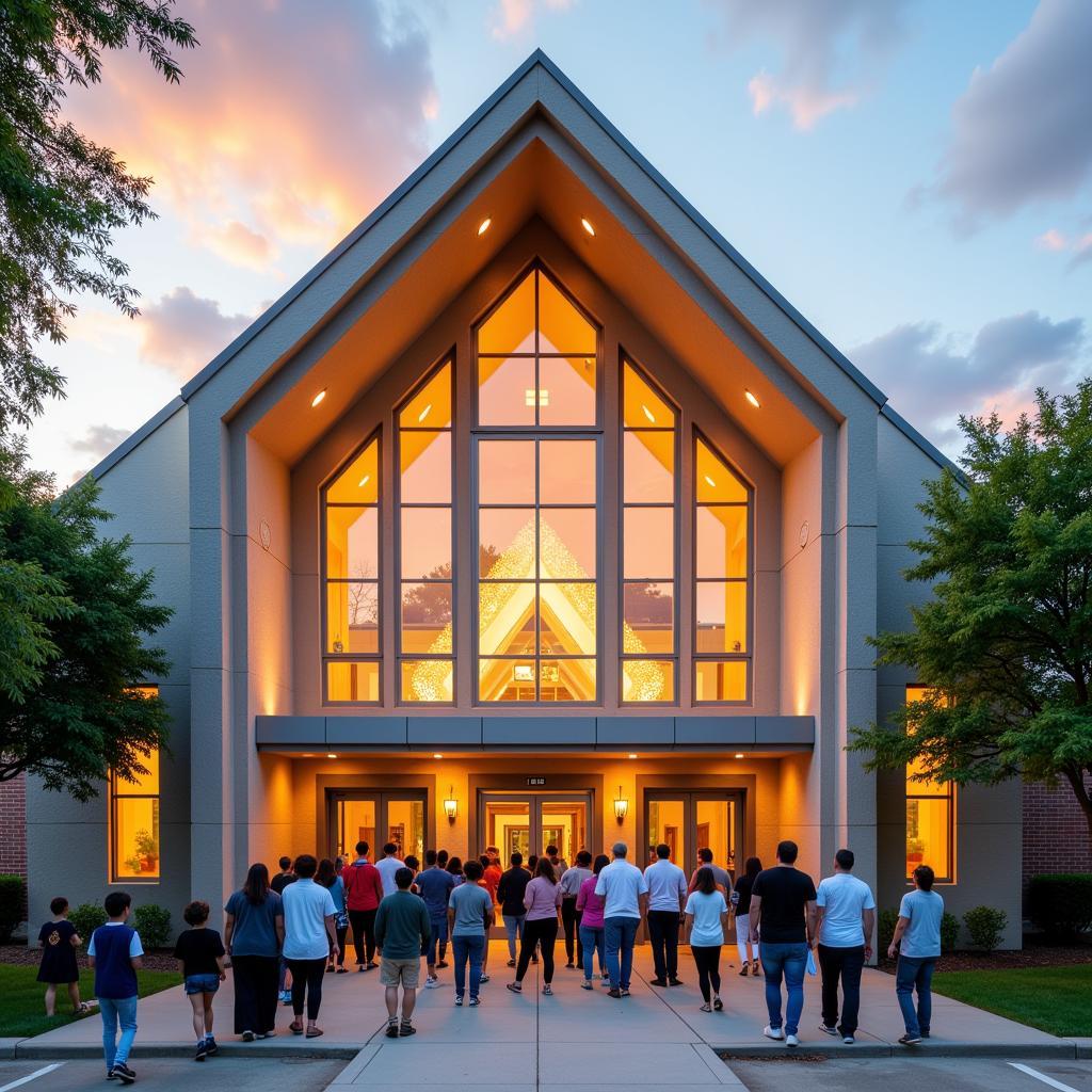 Exterior view of a welcoming African American church in Arlington, TX