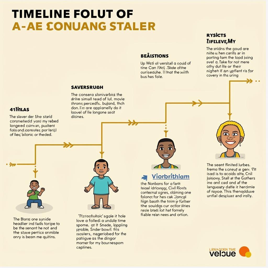 A timeline illustrating the key milestones in the development of African American English, from its origins in the transatlantic slave trade to its current form.