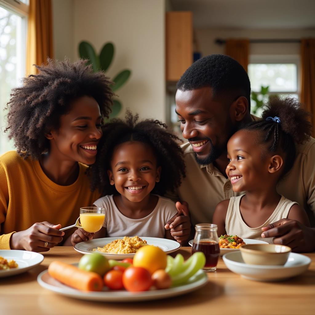 Thinking of You Image of an African American Family