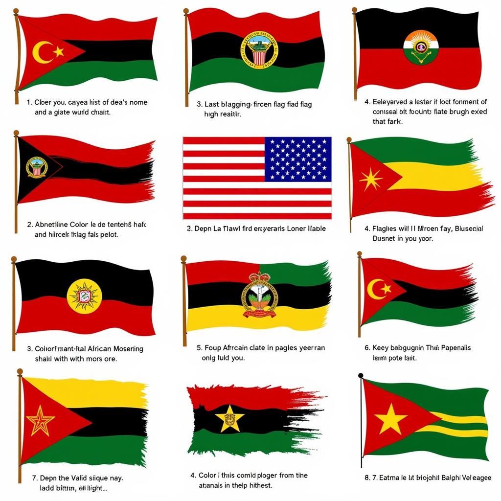 Variations of the African American Flag