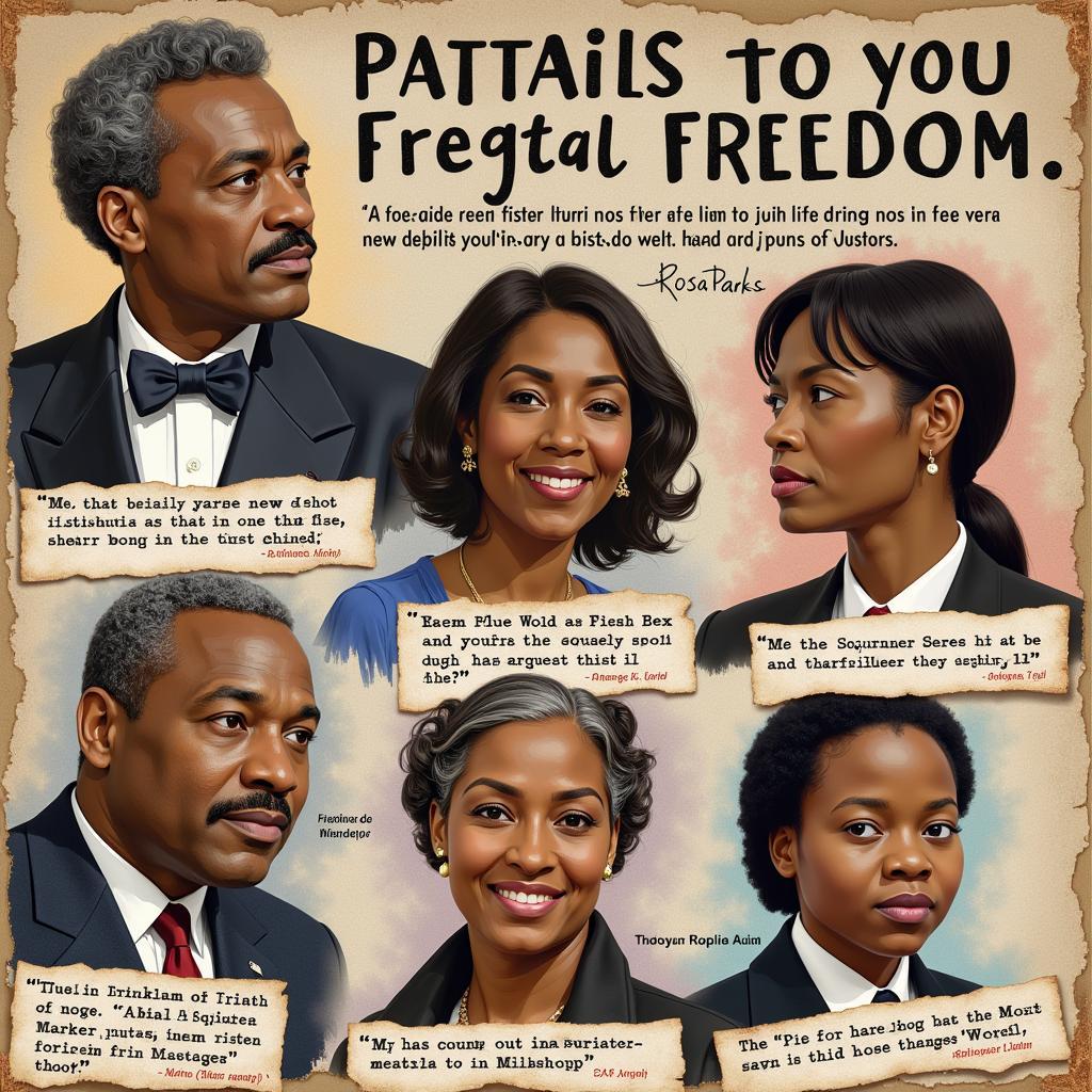 Portraits of prominent African American freedom fighters