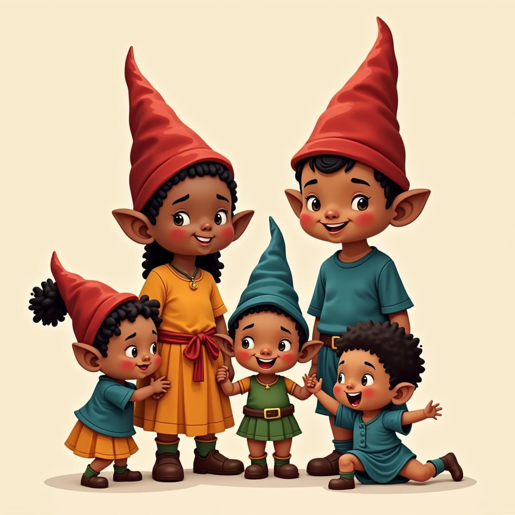 African American Gnome Family