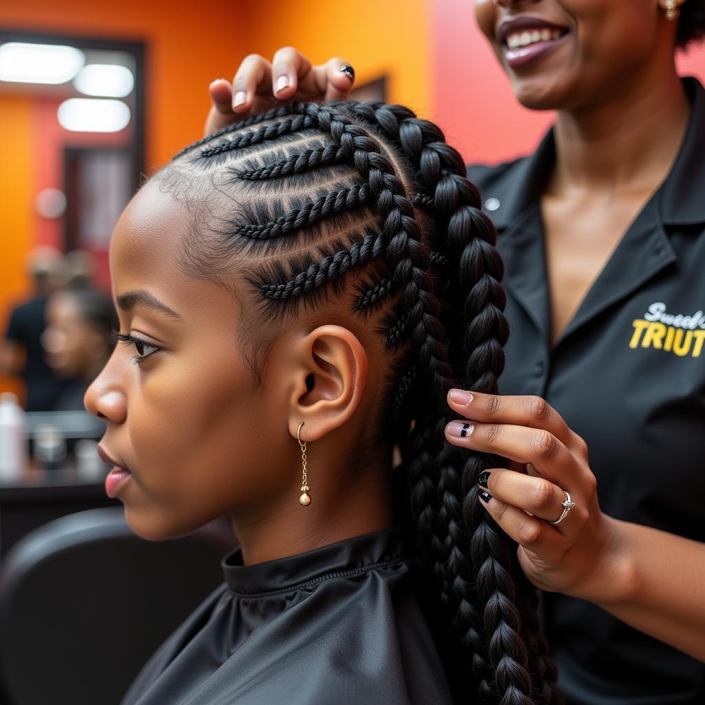 Braids at an African American Hair Salon in Las Vegas