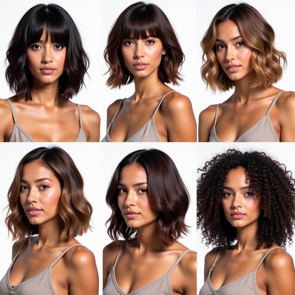 Various Styles of African American Layered Bob Wigs