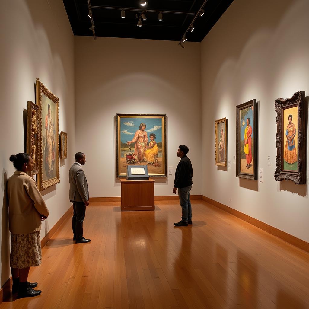 A photo showcasing the art gallery within the African American Museum in Atlanta, GA