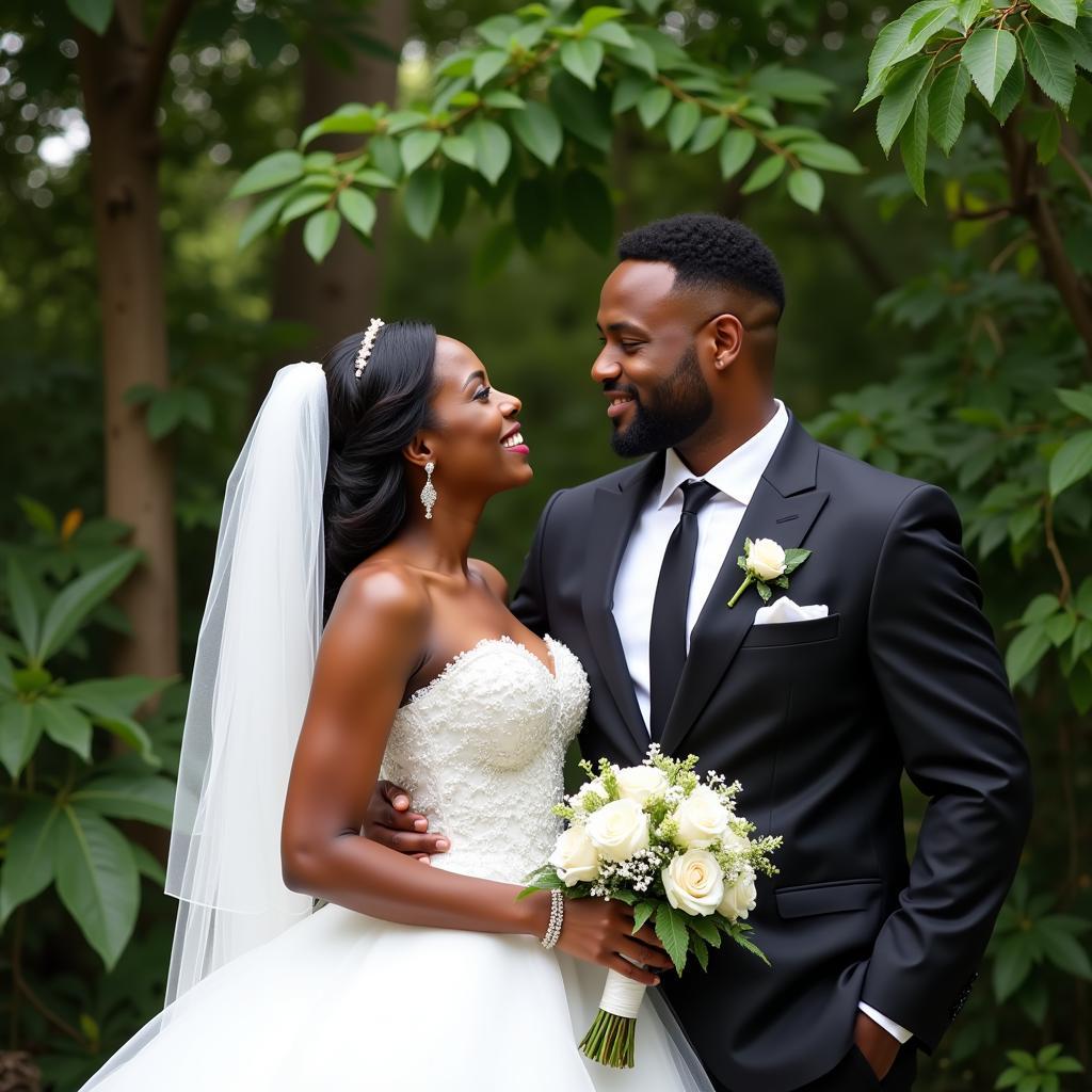 Happy African American Wedding Couple